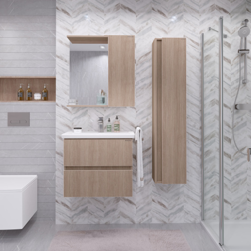 Зеркало-шкаф Grossman Юнит 2070112 70х17х70 подвесной цвет кадена вуд - фото 3