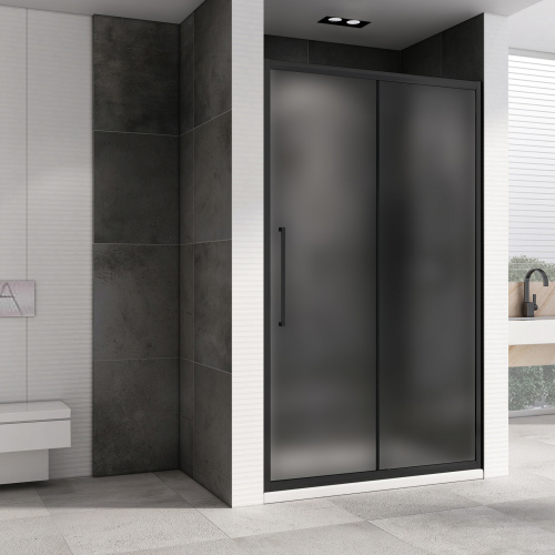 Душевая дверь Abber Schwarzer Diamant AG30170BMH 170х195 стекло матовое профиль черный - фото 2