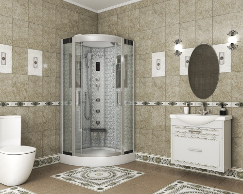 Душевая кабина Niagara Luxe 7715W 90х90 четверть круга с крышей ориентация универсальная - фото 2