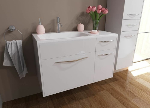 Тумба с раковиной Эстет Barcelona ФР-00003593 90х45х61 подвесная цвет белый - фото 2