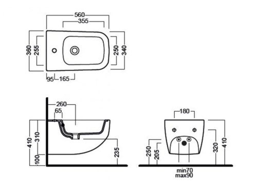 Биде Hatria NEXT A0Y1F225 подвесное - фото 3