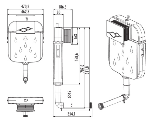 Инсталляция сенсорная для приставного унитаза Creavit FGR6007.00 - фото 2