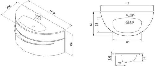 Тумба с раковиной De Aqua Эскалада 186751 115х51х50 подвесная цвет белый - фото 4