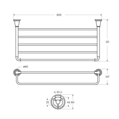 Полка в ванную комнату Art&Max BIANCHI AM-E-2610-Br - фото 2