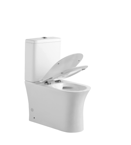 Унитаз напольный с бачком Agger AT01000 белый с сиденьем микролифт безободковый душевой смыв - фото 3