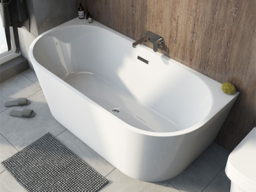 Ванна акриловая Cerutti SPA CT9345 170х75 пристенная асимметричная с ножками - фото 3