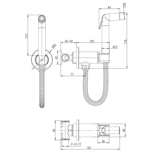 Гигиенический душ со смесителем LeMark Solo LM7171C хром - фото 2