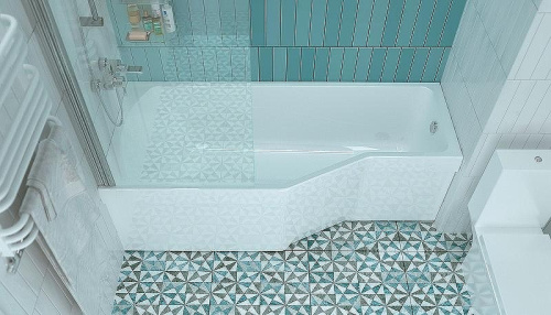 Ванна акриловая 1MarKa Convey 01кон1575л 150х75 пристенная асимметричная без ножек - фото 3