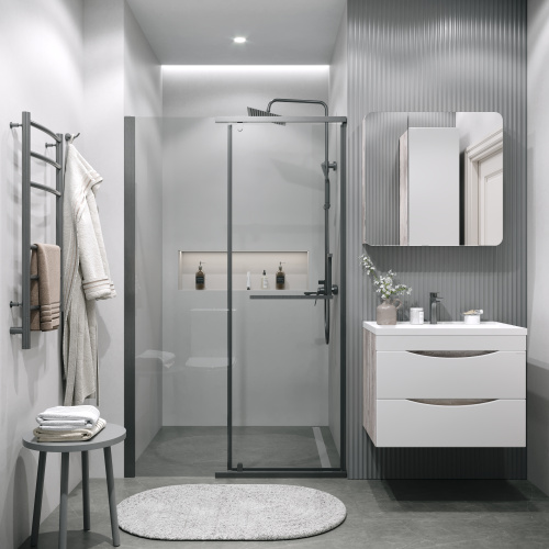 Душевая дверь Grossman Pragma 100.K33.03.120.42.00 120х195 стекло прозрачное профиль графит - фото 4