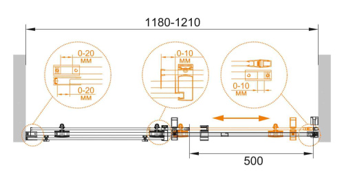 Душевая дверь Cezares STYLUS-M STYLUS-O-M-BF-1-120-C-Cr 120х195 стекло прозрачное профиль хром глянцевый - фото 3