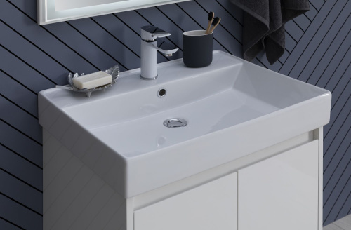 Раковина керамическая Aquanet Латина 00242905 61х46 полувстраиваемая цвет белый 1 отверстие под смеситель - фото 5