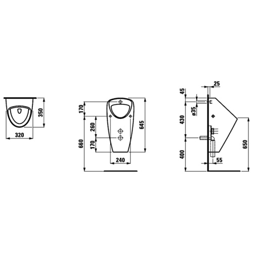 Писсуар Laufen Caprino Plus 8.4206.1.000.000.1 (см.нов.арт 8.4106.1.000.000.1) подвесной белый - фото 2
