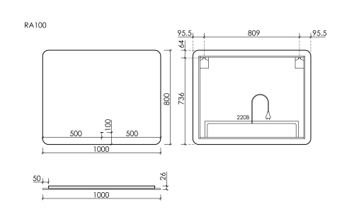 Зеркало в ванную Sancos Ray RA1000 100х80 - фото 5