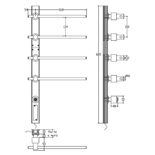 Полотенцесушитель Margaroli SOLE 622BG 42х65 электрический брашированное золото - фото 2