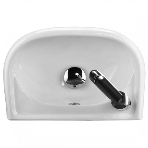 Раковина из сантехнического фарфора Santek Бриз 1WH110442 27х39 подвесная цвет белый 1 отверстие под смеситель - фото 3