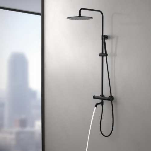 Душевая стойка Timo Tetra-thermo SX-0169/00 настенная цвет черный матовый - фото 5