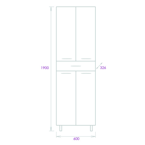 Шкаф-пенал Onika Модерн 406002 60х33х190 напольный - фото 3