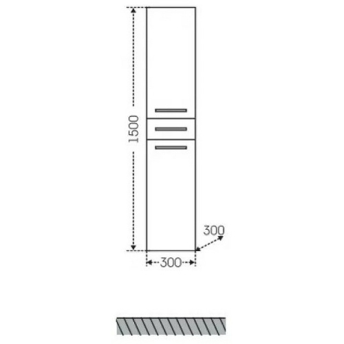 Шкаф-пенал СанТа Омега 507002 30х30х150 подвесной цвет белый - фото 3