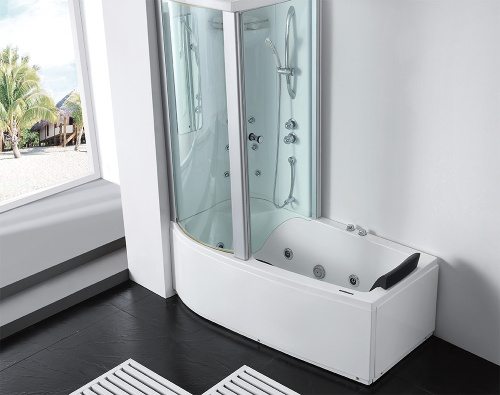 Ванна акриловая гидромассажная Gemy G8040 B L 170х85 пристенная асимметричная с каркасом - фото 3