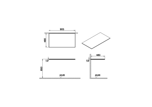 Столешница Vitra Origin 65761 91х48 накладная цвет черный - фото 2