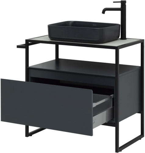 Тумба под раковину Allen Brau Priority 1.31002.AM 80х45х75 напольная цвет черный - фото 3