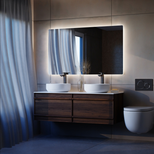 Тумба с раковиной+зеркало Art Decco Bridget (Бриджит) ABR12W22D3M0 120x45x40 подвесная цвет черный орех - фото 2