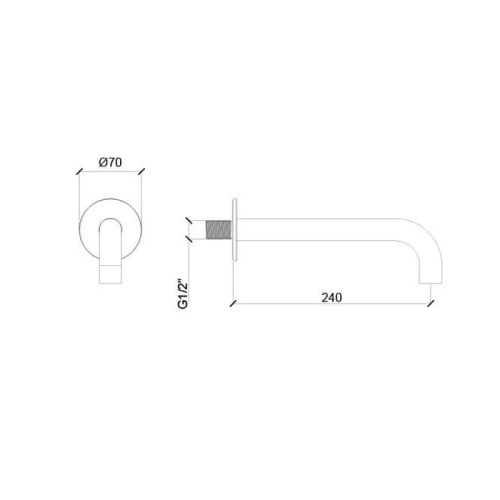 Излив для ванны Almar E098007.MB настенный черный матовый - фото 2