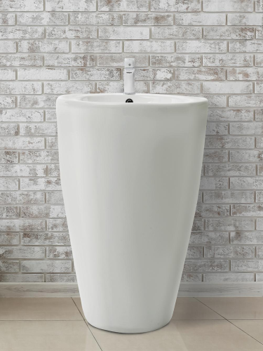 Раковина из санфаянса WeltWasser WW SK 38 см 10000005489 напольная цвет белый глянцевый 1 отверстие под смеситель - фото 4