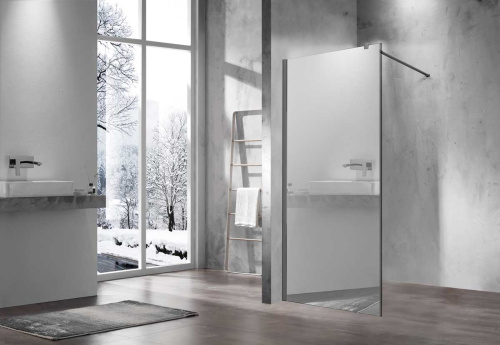 Душевая перегородка Vincea Walk in VSW-1H800MRGM 80х200 стекло зеркальное профиль вороненая сталь - фото 2