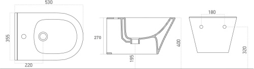 Биде Logan 00288925 подвесное - фото 2