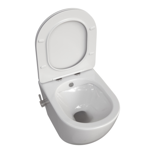 Унитаз подвесной Taliente Amato AM25010 + SMcromo белый с сиденьем безободковый смыв торнадо - фото 2