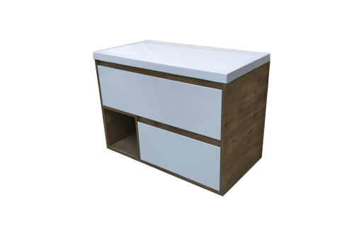 Шкаф-пенал Эстет Monaco Wood ФР-00010689 36х36х176 подвесной - фото 4