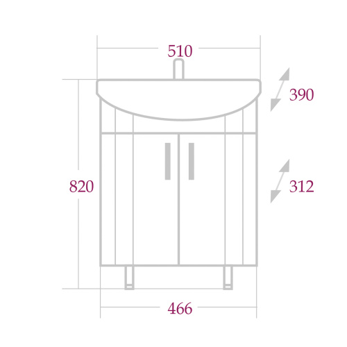 Тумба под раковину Onika Лига 105030 47х28х68 напольная - фото 3
