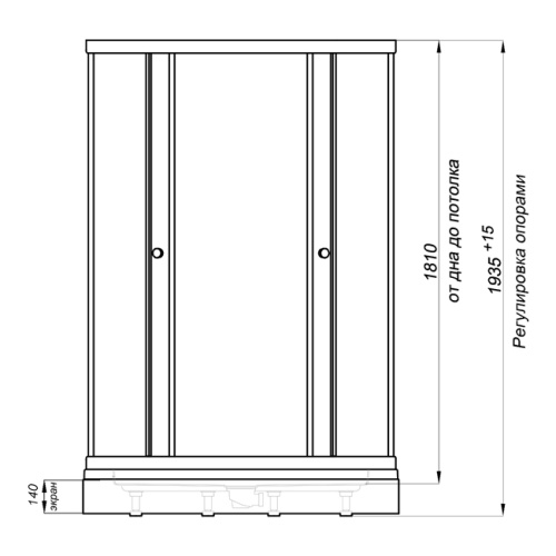Душевой уголок Тритон Ультра Щ0000061796 100х100 стекло прозрачное профиль белый с поддоном - фото 2