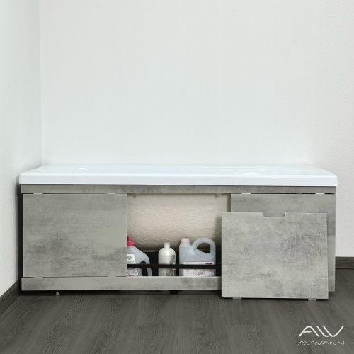 Экран под ванну Alavann Rita 170 см ALV0719004 фронтальный МДФ съемный/раздвижной серый - фото 3