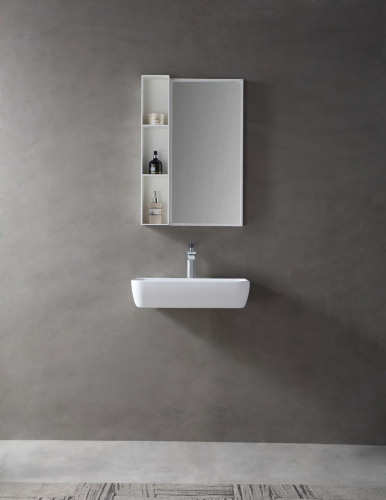 Раковина из искусственного камня Abber STEIN AS2654 60х40 подвесная цвет белый матовый без отверстий под смеситель - фото 3