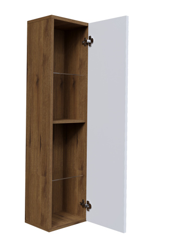 Шкаф-пенал Grossman Альба 303009 30х25х120 подвесной цвет веллингтон/белый - фото 2