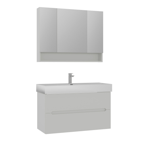 Тумба с раковиной Orka Malta 5001480 100х47х63 цвет серый матовый - фото 2