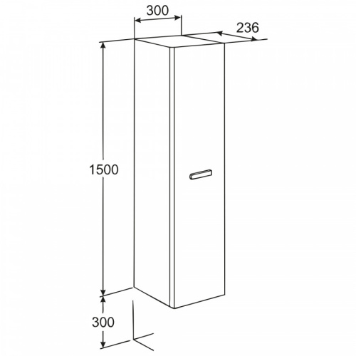 Шкаф-пенал Roca Victoria Nord ZRU9000026 30х25х150 подвесной цвет белый глянцевый - фото 2