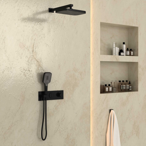 Душевая система Vincea VSFW-422T1MB встраиваемая в стену с термостатом