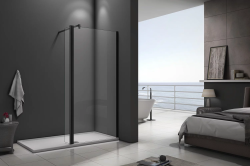 Душевая перегородка Good Door WALK IN ВИ00023 100х195 стекло прозрачное профиль черный матовый - фото 2