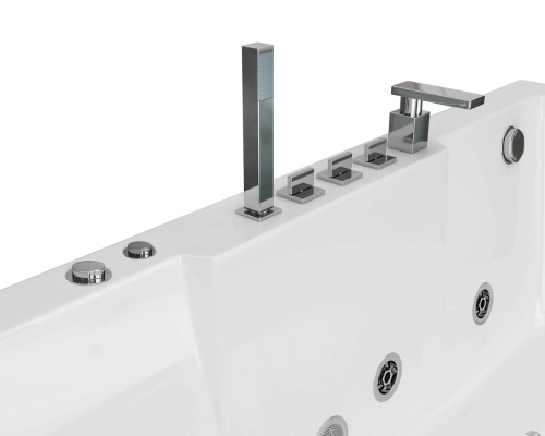 Ванна акриловая гидромассажная Grossman GR-17000-1L 170х80 пристенная асимметричная с ножками - фото 2