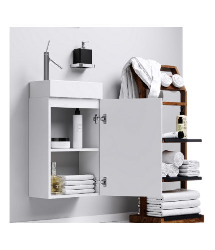 Комплект мебели: тумба с раковиной 40x22x60 + зеркало Aqwella Master Box Leon (Mb-L.00.04) подвесной цвет белый - фото 4