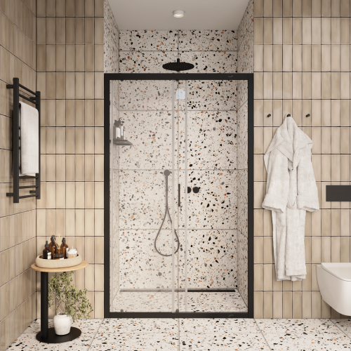 Душевая дверь Cerutti SPA GLORIA D120B 120х195 стекло прозрачное профиль черный - фото 4