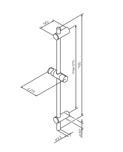 Штанга для душа Am.Pm Gem F0390000 - фото 3