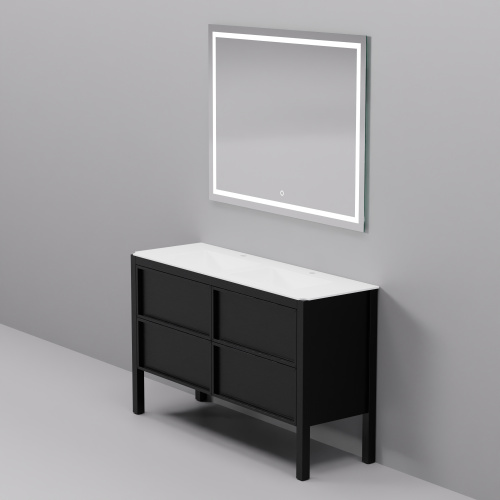 Тумба с раковиной+зеркало Art Decco Elisa (Элиса) AES14F78D2M0 140x45x85 напольная цвет черный дуб - фото 3