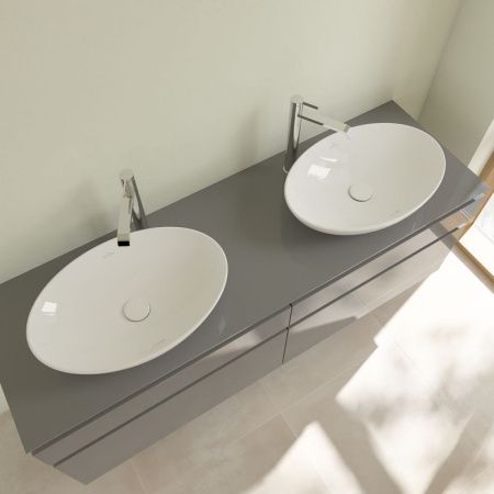 Раковина из сантехнического фарфора Villeroy Boch Loop&Friends 4A470001 60х40 накладная цвет белый без отверстий под смеситель