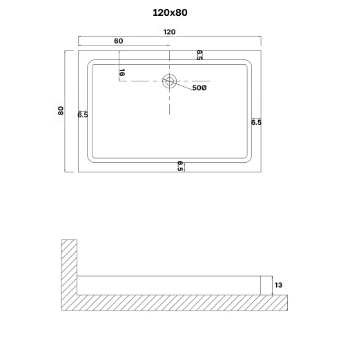 Душевой поддон Niagara Eco NG-P1280-14Q 120х80 ABS-пластик белый с ножками - фото 2