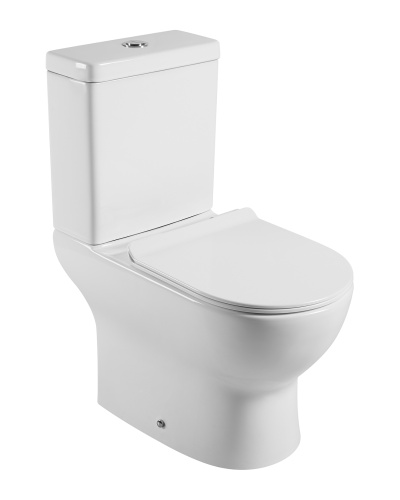 Унитаз напольный с бачком Agger AT03000 белый с сиденьем микролифт безободковый смыв торнадо - фото 2