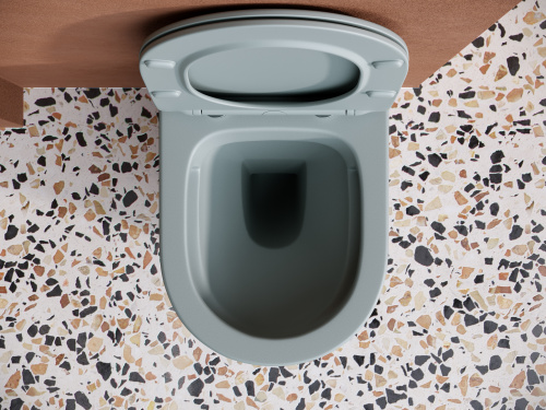 Унитаз подвесной Ceramica Nova BALEARICA CN6000MH антрацит матовый с сиденьем микролифт безободковый душевой смыв - фото 5